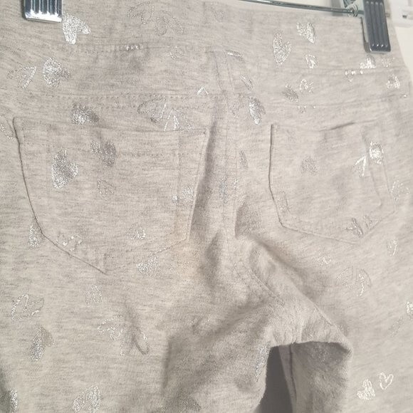 Jumping Beans Gray Metallic Heart Cropped Leggings - Picture 4 of 5